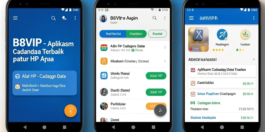 Antarmuka B8VIP yang mudah digunakan untuk cadangan data.