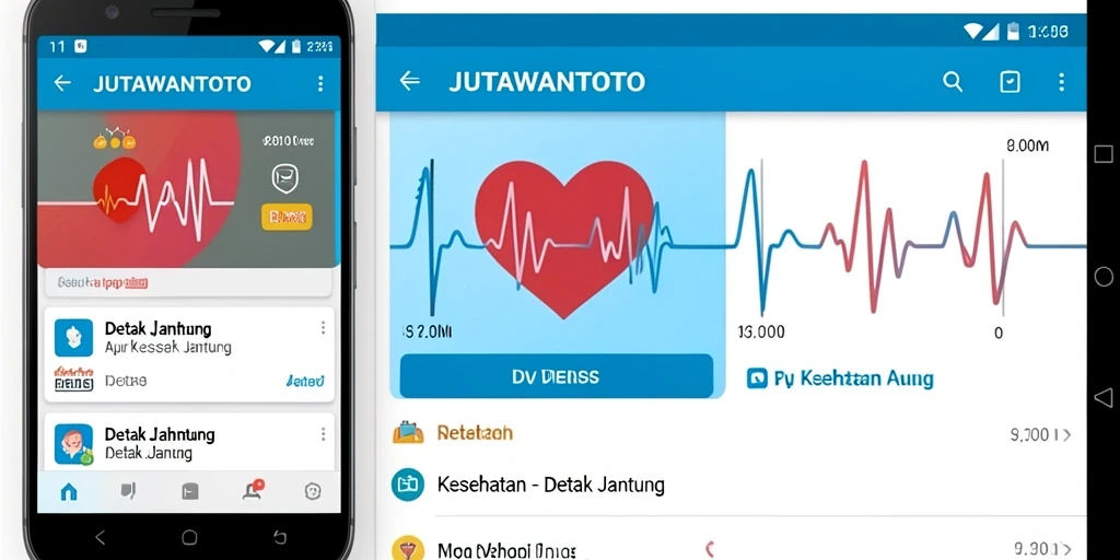 Antarmuka aplikasi Detak Jantung JUTAWANTOTO yang intuitif dan informatif.