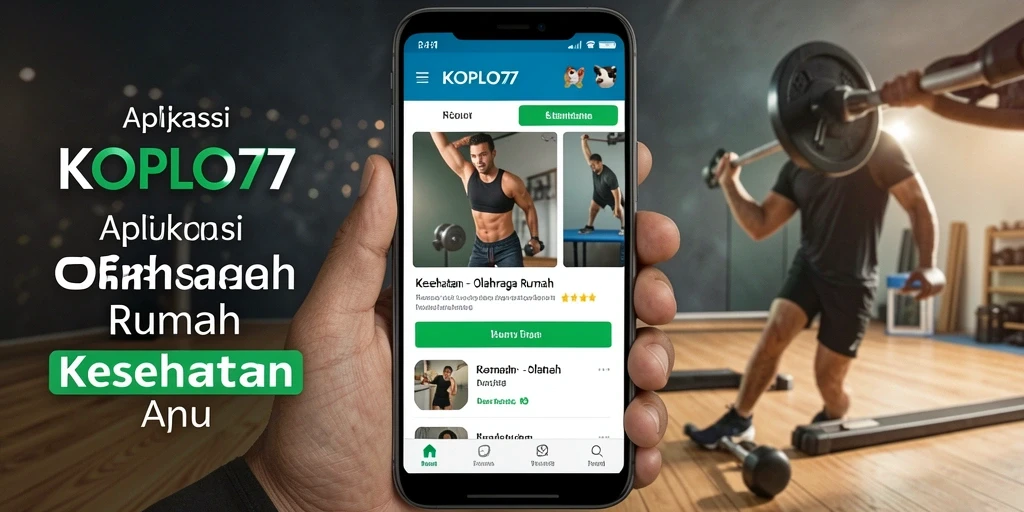 Antarmuka aplikasi KOPLO77 untuk olahraga rumah yang intuitif.