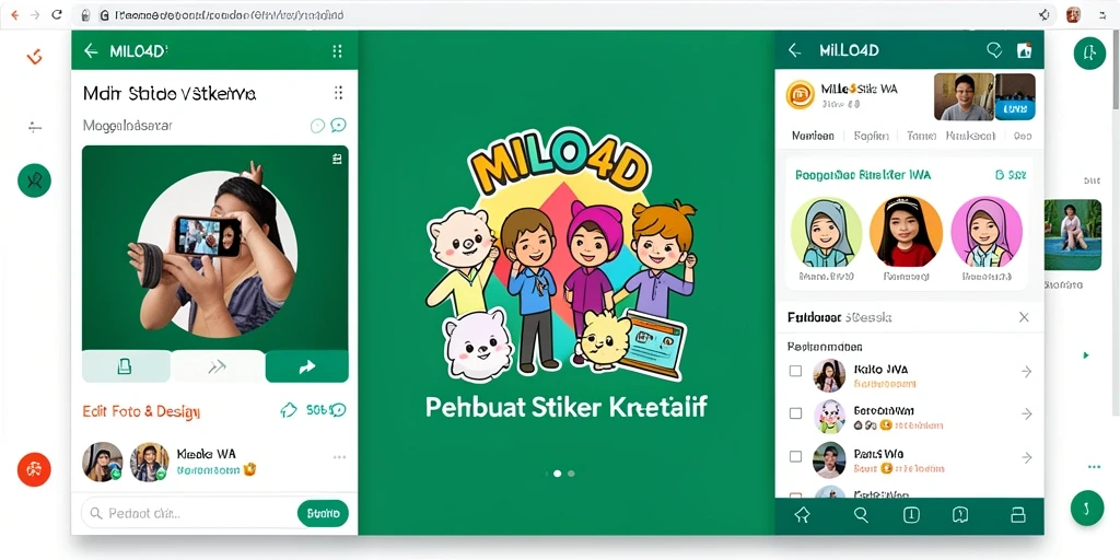 Antarmuka sederhana dan intuitif dari MILO4D untuk Pembuat Stiker WA.