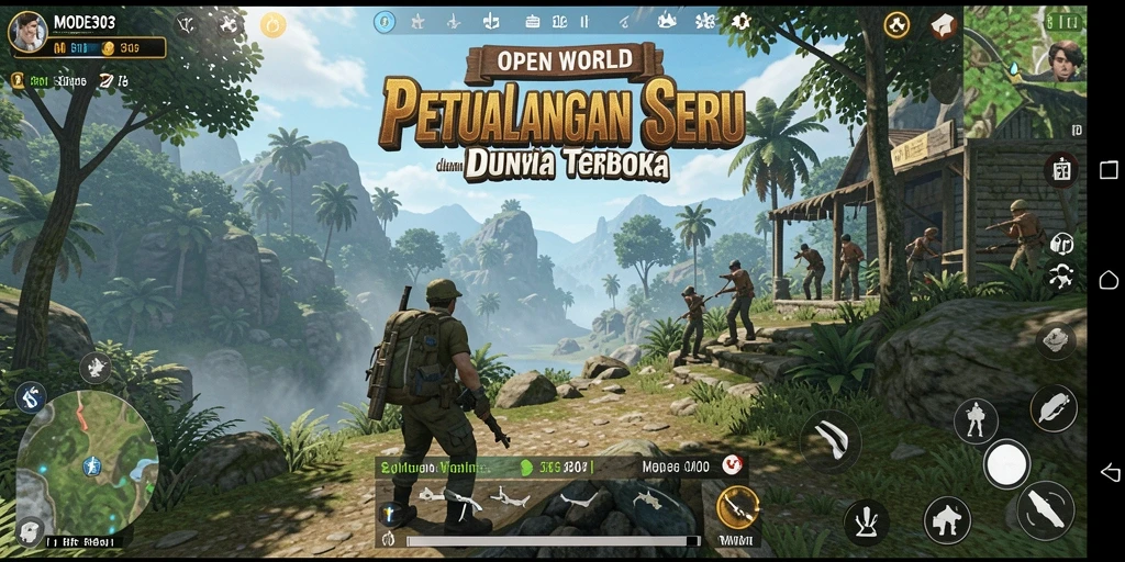 Tampilan antarmuka <strong>MODE303</strong> yang menawan dengan fitur Open World.