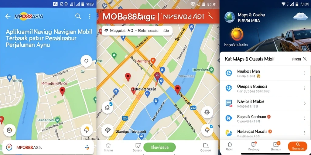 Antarmuka pengguna MPO88ASIA yang stylish dan informatif untuk navigasi mobil.