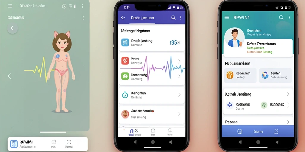 Antarmuka aplikasi RPWIN1 menampilkan grafik detak jantung yang informatif.
