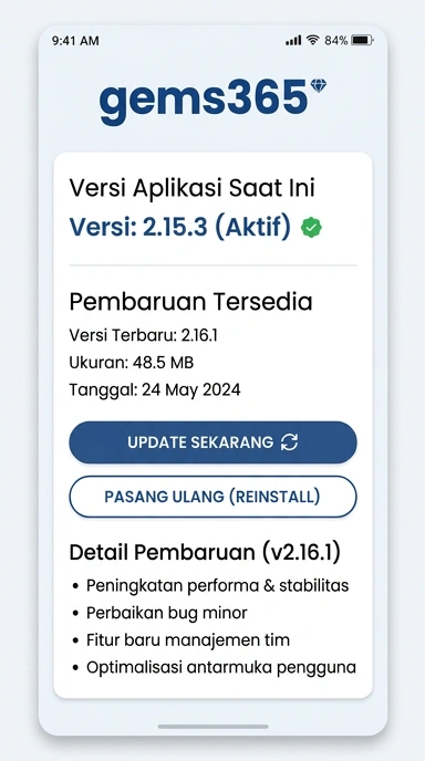 Riwayat Versi gems365 untuk Pengguna Android